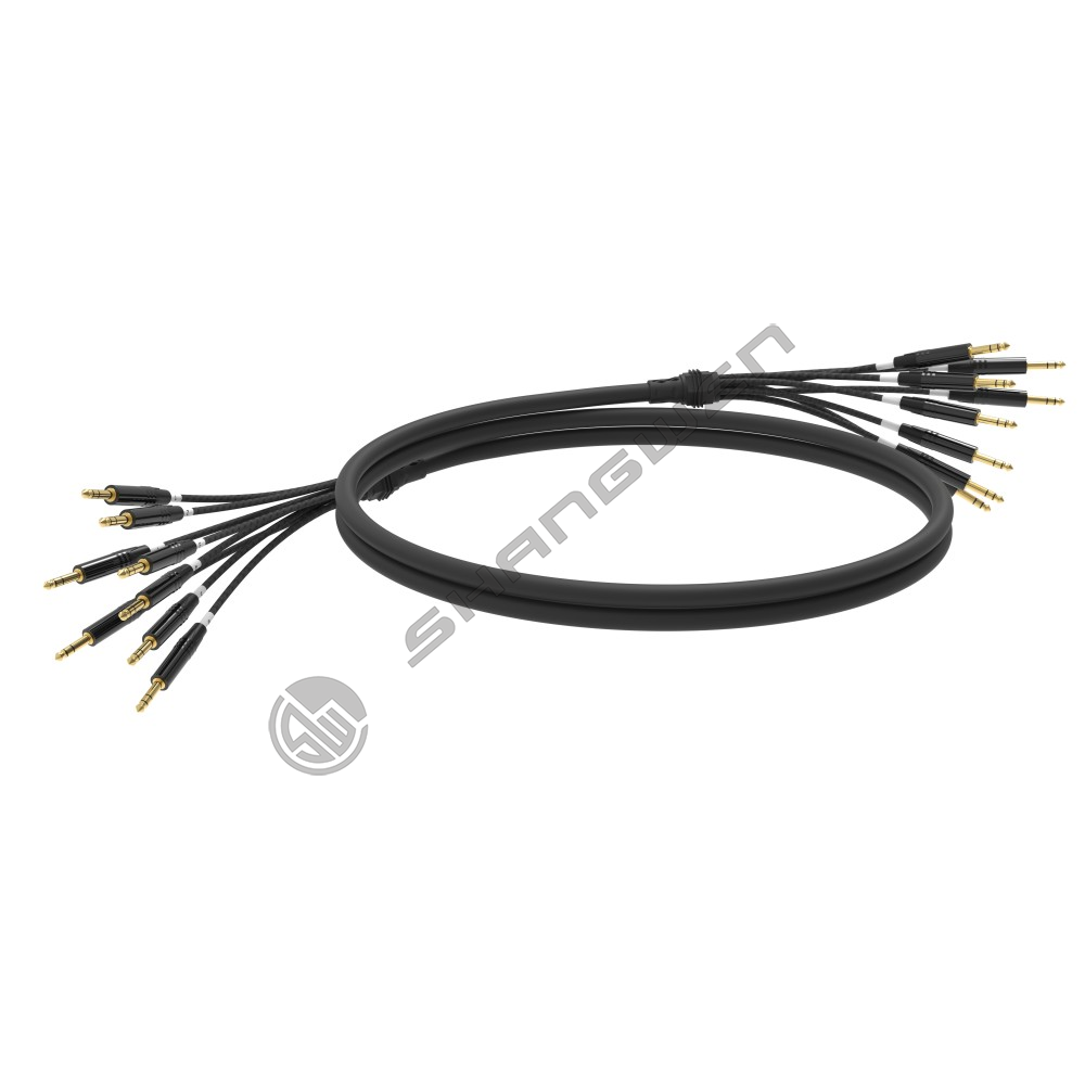 Multi channel audio cable with 4, 6, 8, 12, and 16 channels